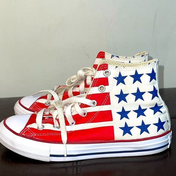 Converse Kids Sneakers - Red, White, and Blue - Picture 2 of 8